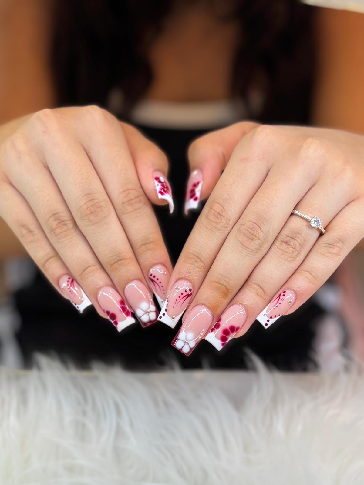 Burgundy French Floral