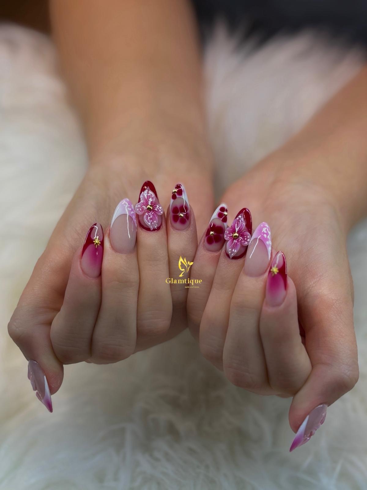 Burgundy 3D Floral